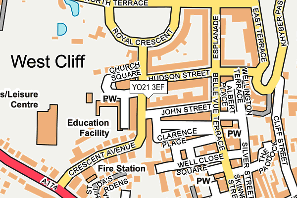 YO21 3EF map - OS OpenMap – Local (Ordnance Survey)