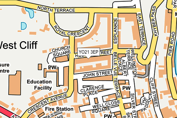 YO21 3EP map - OS OpenMap – Local (Ordnance Survey)