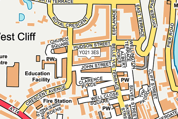 YO21 3ES map - OS OpenMap – Local (Ordnance Survey)