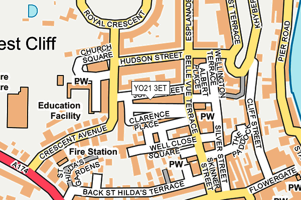 YO21 3ET map - OS OpenMap – Local (Ordnance Survey)