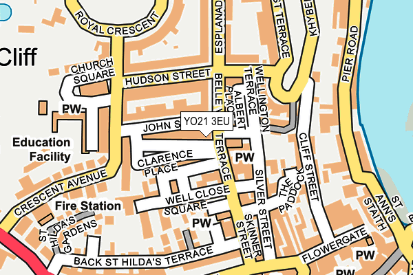 YO21 3EU map - OS OpenMap – Local (Ordnance Survey)