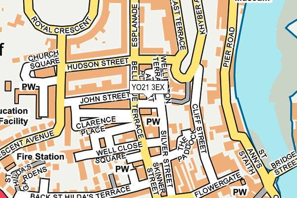 YO21 3EX map - OS OpenMap – Local (Ordnance Survey)