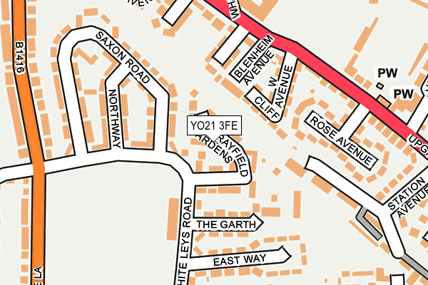YO21 3FE map - OS OpenMap – Local (Ordnance Survey)