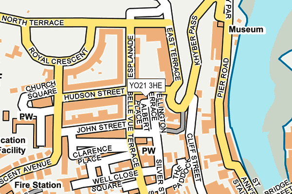 YO21 3HE map - OS OpenMap – Local (Ordnance Survey)