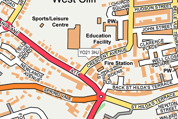 YO21 3HJ map - OS OpenMap – Local (Ordnance Survey)