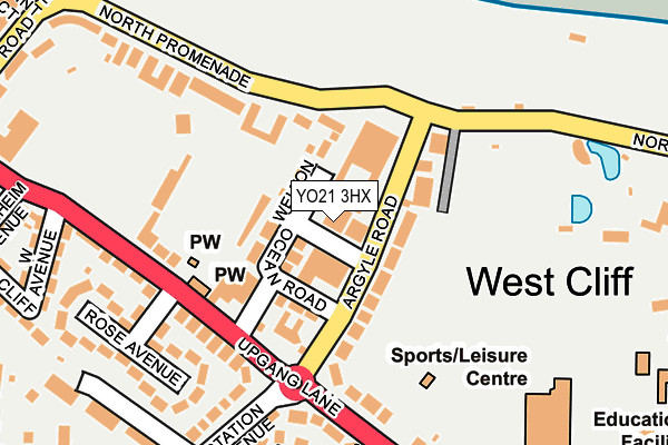 YO21 3HX map - OS OpenMap – Local (Ordnance Survey)