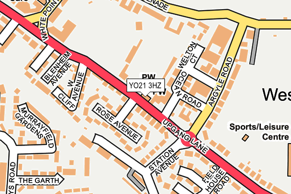 YO21 3HZ map - OS OpenMap – Local (Ordnance Survey)