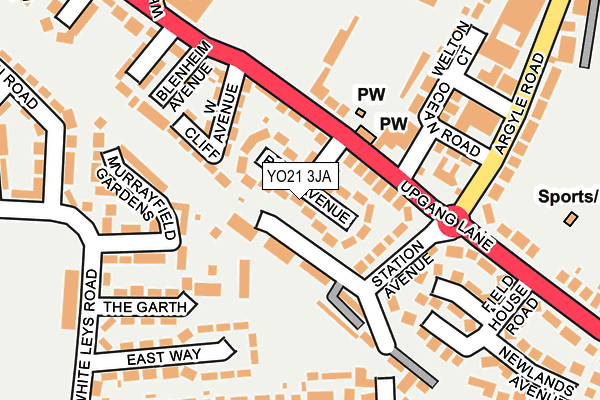 YO21 3JA map - OS OpenMap – Local (Ordnance Survey)