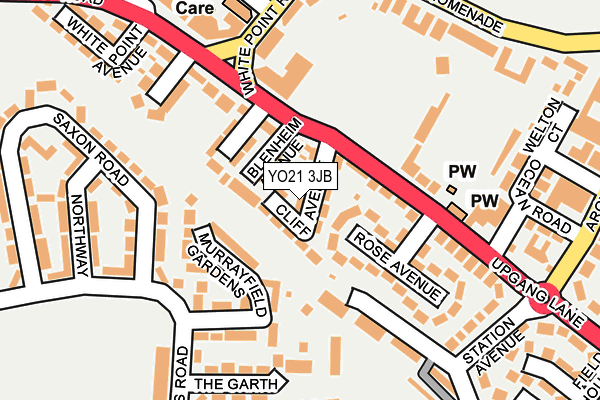 YO21 3JB map - OS OpenMap – Local (Ordnance Survey)