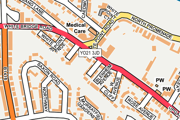 YO21 3JD map - OS OpenMap – Local (Ordnance Survey)
