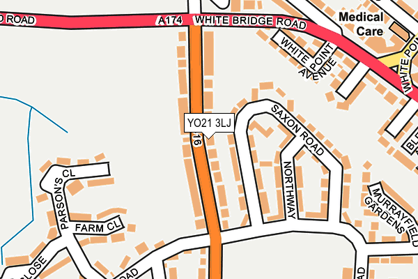 YO21 3LJ map - OS OpenMap – Local (Ordnance Survey)