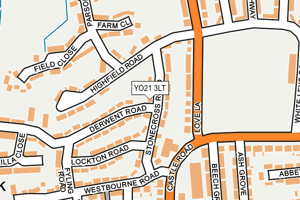 YO21 3LT map - OS OpenMap – Local (Ordnance Survey)