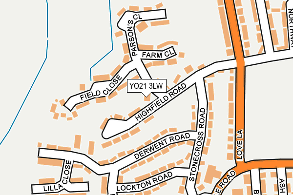 YO21 3LW map - OS OpenMap – Local (Ordnance Survey)