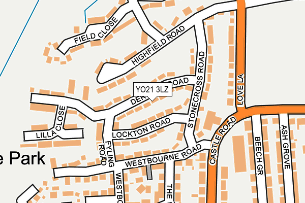 YO21 3LZ map - OS OpenMap – Local (Ordnance Survey)