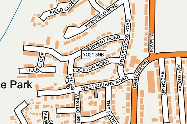 YO21 3NB map - OS OpenMap – Local (Ordnance Survey)