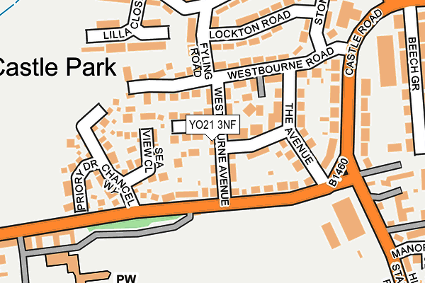 YO21 3NF map - OS OpenMap – Local (Ordnance Survey)