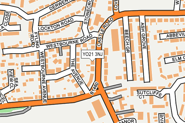 YO21 3NJ map - OS OpenMap – Local (Ordnance Survey)