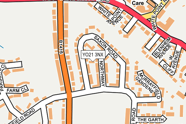 YO21 3NX map - OS OpenMap – Local (Ordnance Survey)