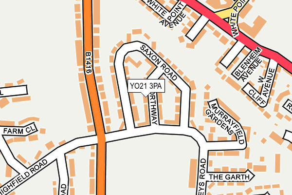 YO21 3PA map - OS OpenMap – Local (Ordnance Survey)