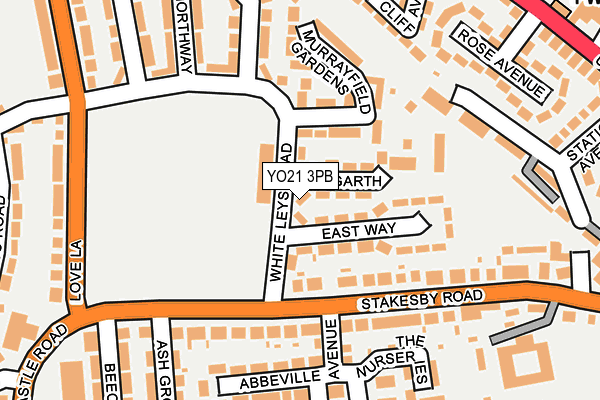 YO21 3PB map - OS OpenMap – Local (Ordnance Survey)