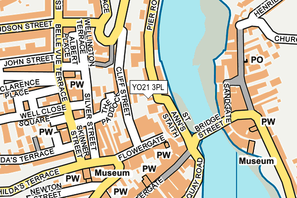 YO21 3PL map - OS OpenMap – Local (Ordnance Survey)