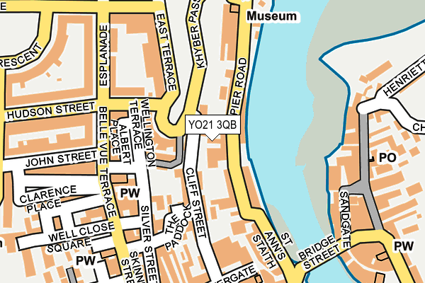 YO21 3QB map - OS OpenMap – Local (Ordnance Survey)