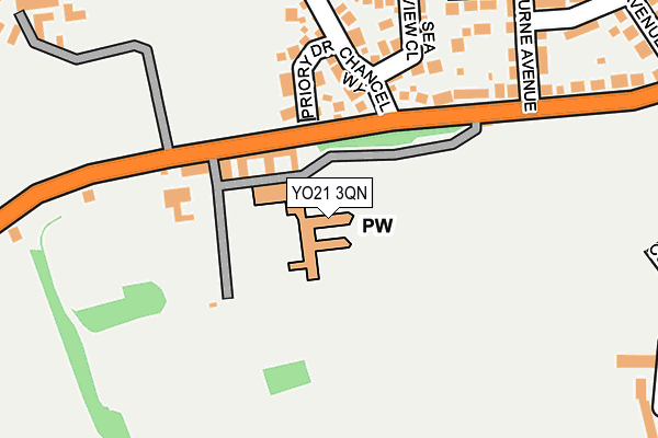 YO21 3QN map - OS OpenMap – Local (Ordnance Survey)