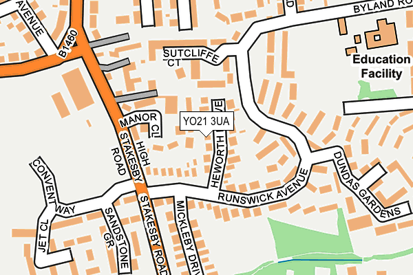 YO21 3UA map - OS OpenMap – Local (Ordnance Survey)