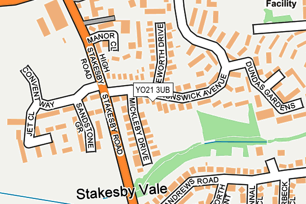 YO21 3UB map - OS OpenMap – Local (Ordnance Survey)