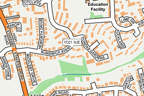 YO21 3UE map - OS OpenMap – Local (Ordnance Survey)