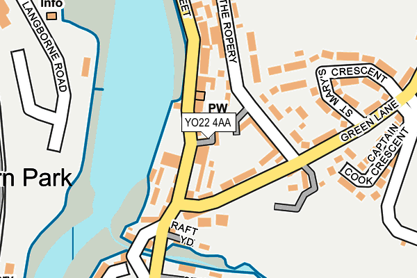YO22 4AA map - OS OpenMap – Local (Ordnance Survey)