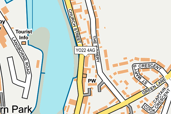 YO22 4AG map - OS OpenMap – Local (Ordnance Survey)