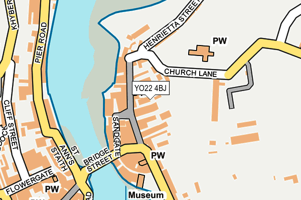YO22 4BJ map - OS OpenMap – Local (Ordnance Survey)