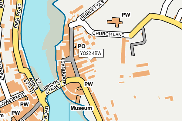 YO22 4BW map - OS OpenMap – Local (Ordnance Survey)