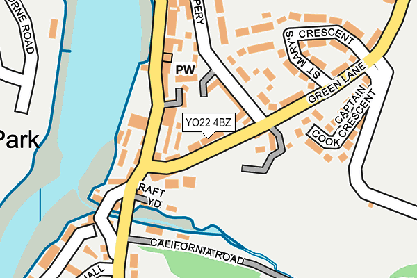 YO22 4BZ map - OS OpenMap – Local (Ordnance Survey)