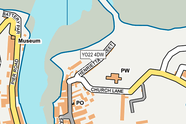 YO22 4DW map - OS OpenMap – Local (Ordnance Survey)