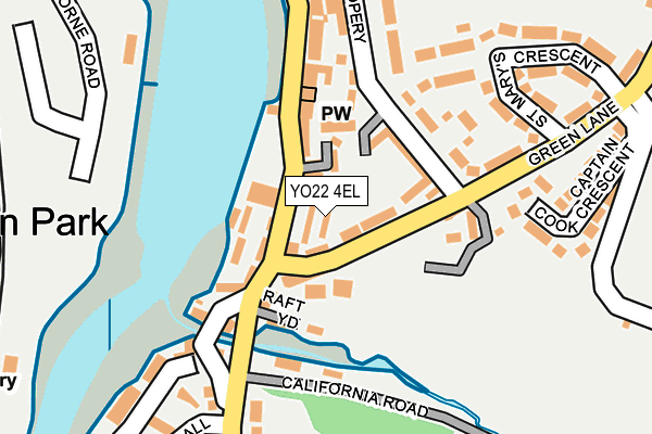 YO22 4EL map - OS OpenMap – Local (Ordnance Survey)
