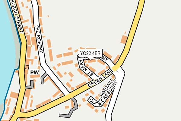 YO22 4ER map - OS OpenMap – Local (Ordnance Survey)