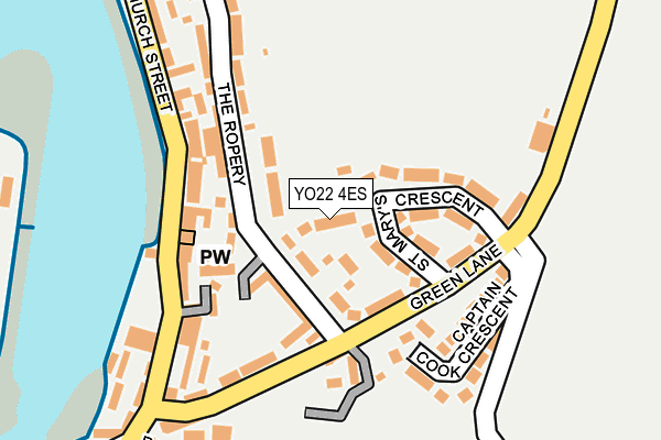 YO22 4ES map - OS OpenMap – Local (Ordnance Survey)