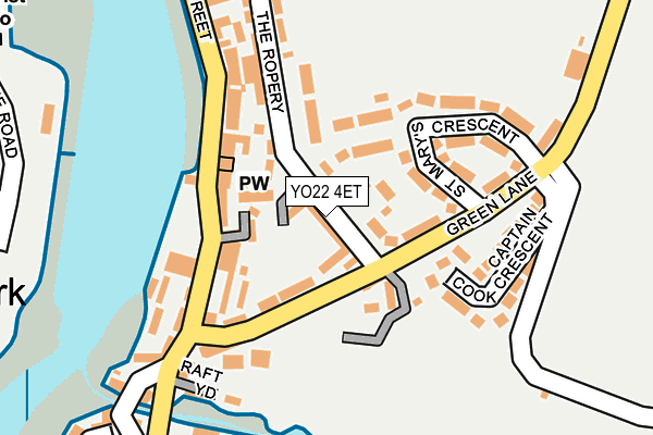 YO22 4ET map - OS OpenMap – Local (Ordnance Survey)