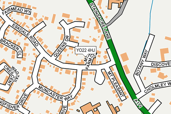 YO22 4HJ map - OS OpenMap – Local (Ordnance Survey)