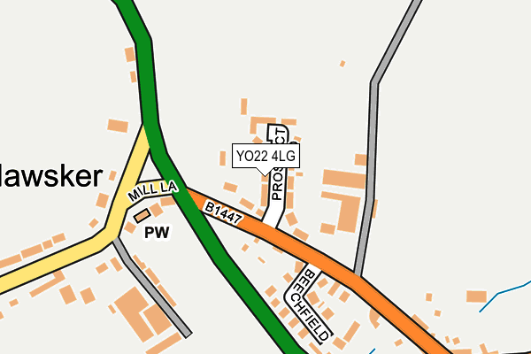 YO22 4LG map - OS OpenMap – Local (Ordnance Survey)