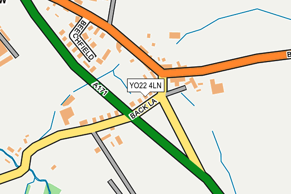 YO22 4LN map - OS OpenMap – Local (Ordnance Survey)