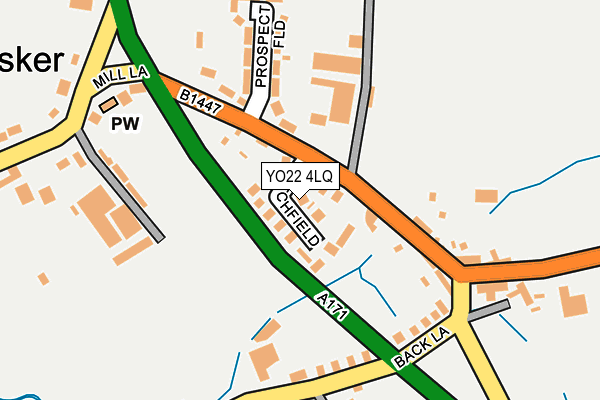 YO22 4LQ map - OS OpenMap – Local (Ordnance Survey)