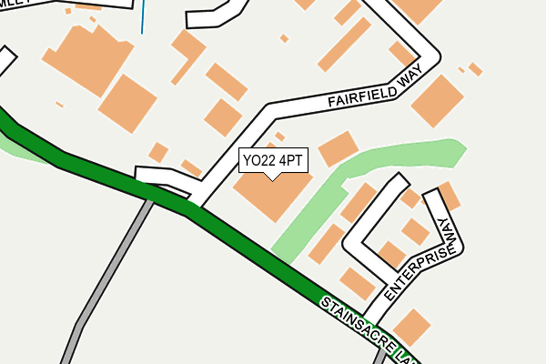 YO22 4PT map - OS OpenMap – Local (Ordnance Survey)