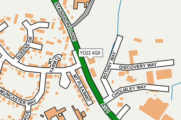 YO22 4QX map - OS OpenMap – Local (Ordnance Survey)