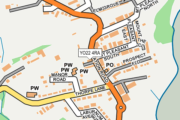 YO22 4RA map - OS OpenMap – Local (Ordnance Survey)