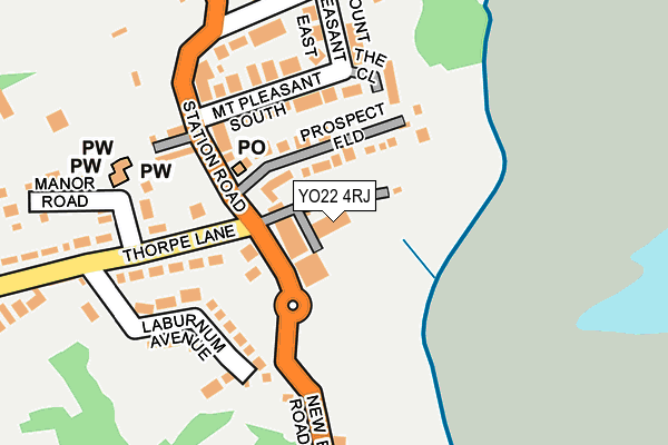 YO22 4RJ map - OS OpenMap – Local (Ordnance Survey)