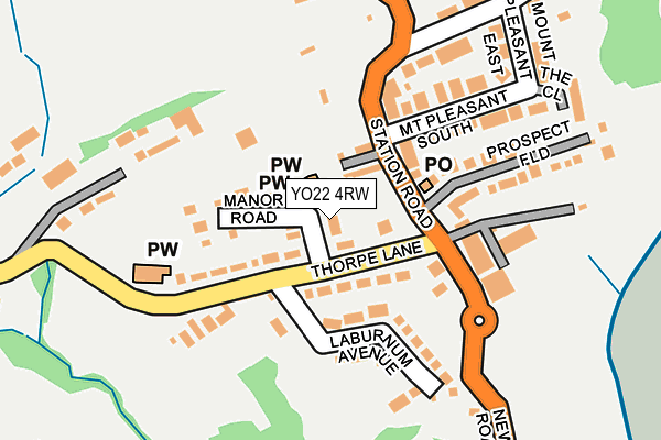 YO22 4RW map - OS OpenMap – Local (Ordnance Survey)