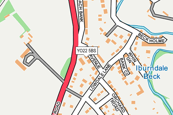 YO22 5BS map - OS OpenMap – Local (Ordnance Survey)